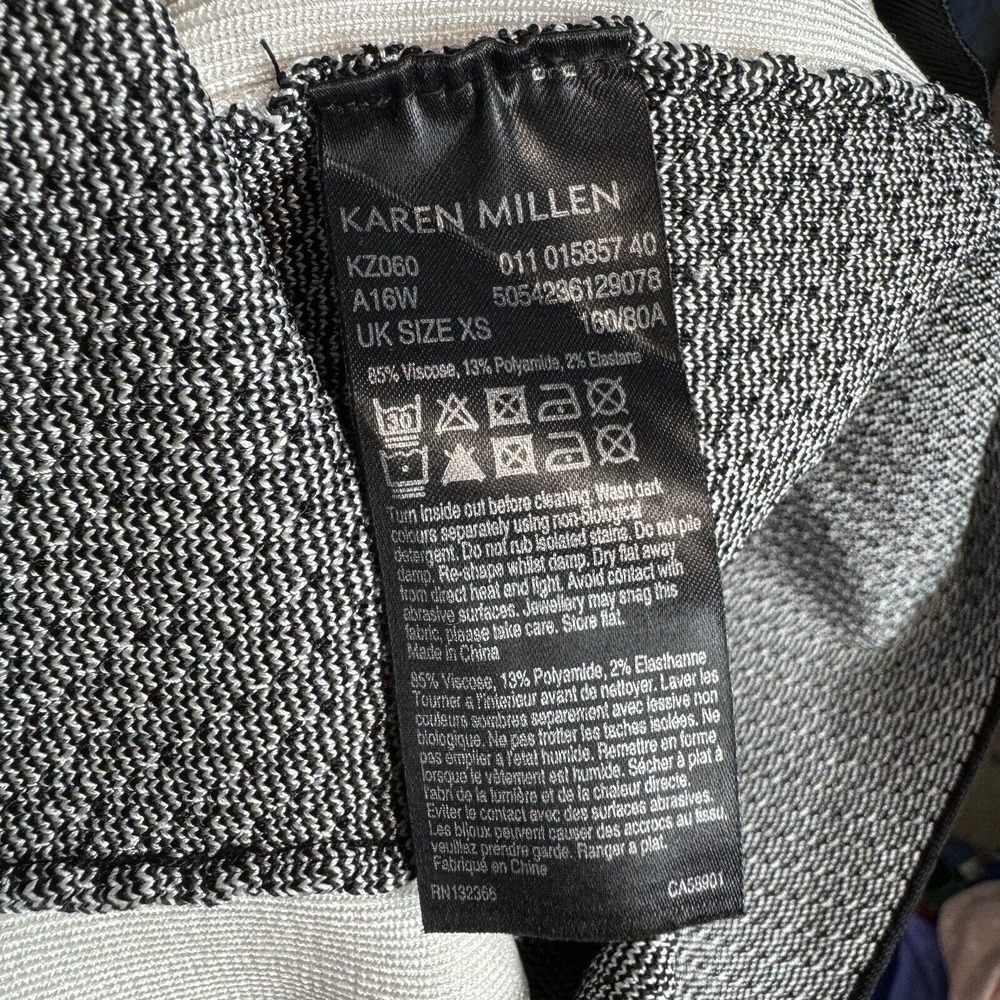Karen Millen XS Sleeveless Expo Zip Long Bodycon Wiggle Pencil Side Stripe Dress - Picture 13 of 14